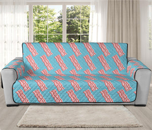 Blue Bacon Pattern Print Oversized Sofa Protector