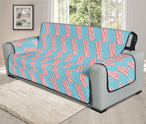 Blue Bacon Pattern Print Oversized Sofa Protector