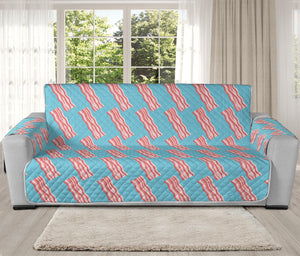 Blue Bacon Pattern Print Oversized Sofa Protector