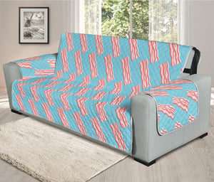 Blue Bacon Pattern Print Oversized Sofa Protector