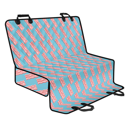 Blue Bacon Pattern Print Pet Car Back Seat Cover