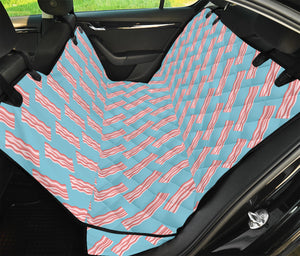 Blue Bacon Pattern Print Pet Car Back Seat Cover