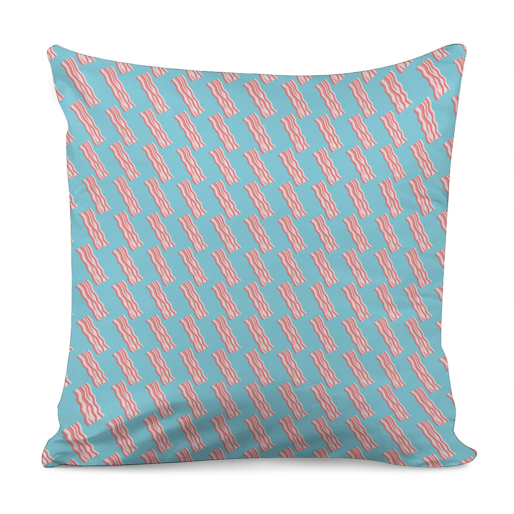 Blue Bacon Pattern Print Pillow Cover