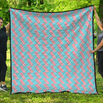 Blue Bacon Pattern Print Quilt