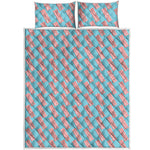 Blue Bacon Pattern Print Quilt Bed Set