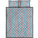 Blue Bacon Pattern Print Quilt Bed Set