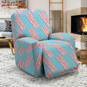 Blue Bacon Pattern Print Recliner Slipcover