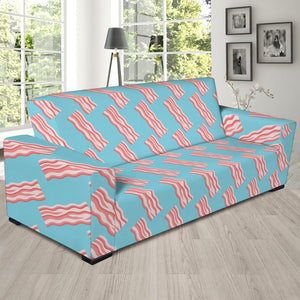 Blue Bacon Pattern Print Sofa Slipcover