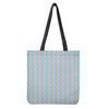 Blue Bacon Pattern Print Tote Bag