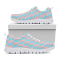 Blue Bacon Pattern Print White Running Shoes