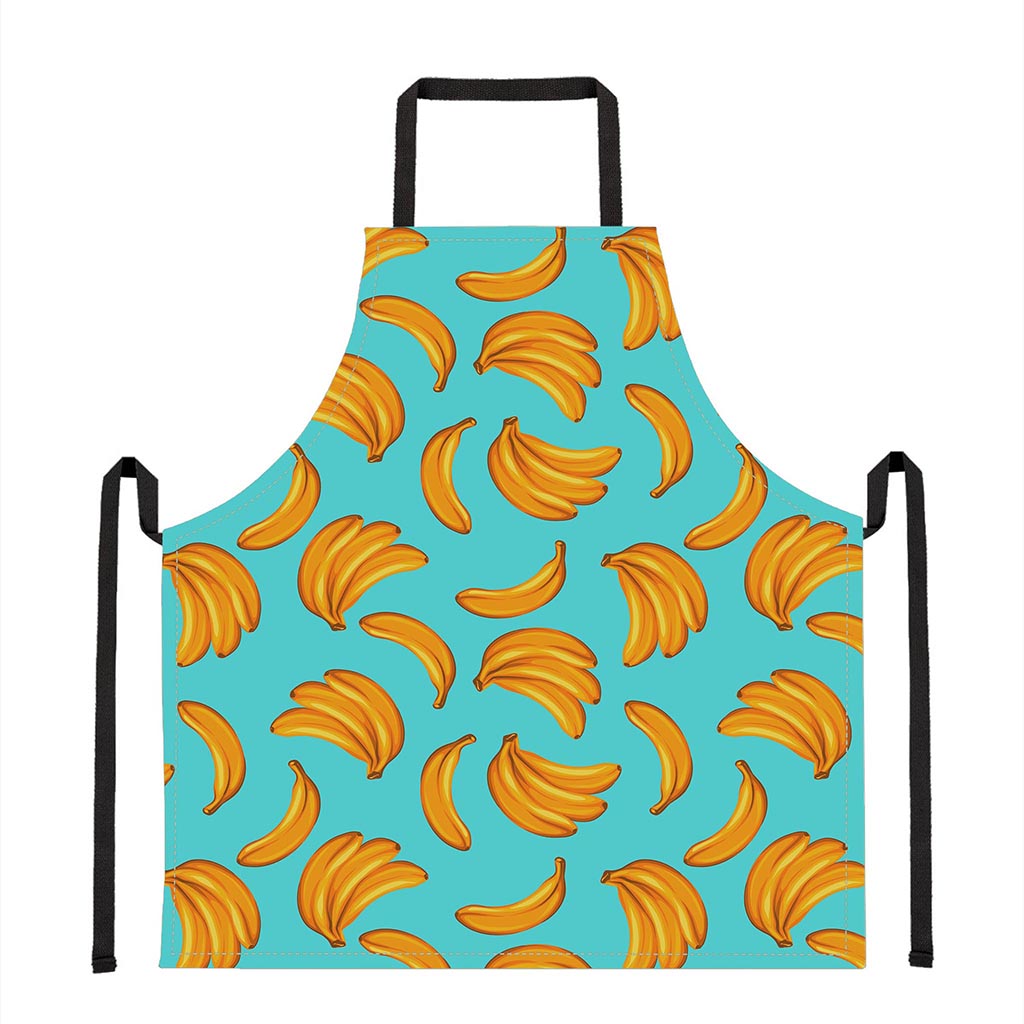 Blue Banana Pattern Print Apron