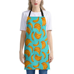 Blue Banana Pattern Print Apron