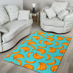 Blue Banana Pattern Print Area Rug GearFrost