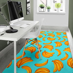 Blue Banana Pattern Print Area Rug GearFrost