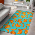 Blue Banana Pattern Print Floor Mat