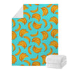 Blue Banana Pattern Print Blanket