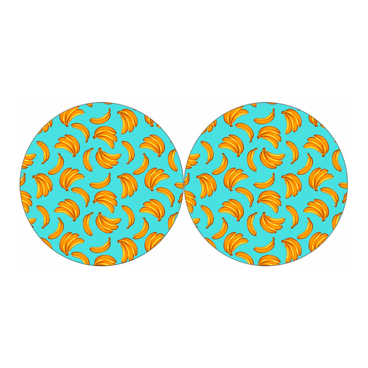 Blue Banana Pattern Print Car Coasters