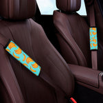 Blue Banana Pattern Print Car Seat Belt Covers