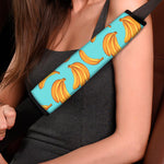 Blue Banana Pattern Print Car Seat Belt Covers