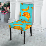 Blue Banana Pattern Print Dining Chair Slipcover