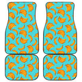 Blue Banana Pattern Print Front and Back Car Floor Mats