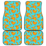 Blue Banana Pattern Print Front and Back Car Floor Mats