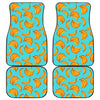 Blue Banana Pattern Print Front and Back Car Floor Mats