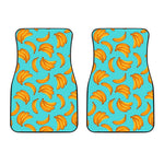 Blue Banana Pattern Print Front Car Floor Mats