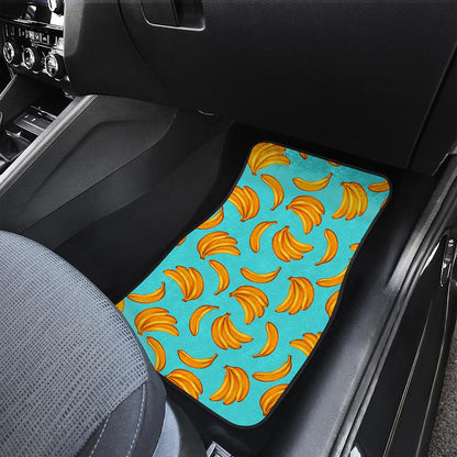 Blue Banana Pattern Print Front Car Floor Mats