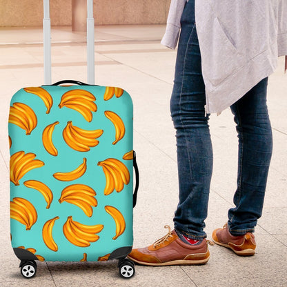 Blue Banana Pattern Print Luggage Cover GearFrost