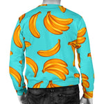 Blue Banana Pattern Print Men's Crewneck Sweatshirt GearFrost