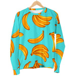 Blue Banana Pattern Print Men's Crewneck Sweatshirt GearFrost