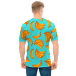 Blue Banana Pattern Print Men's T-Shirt