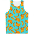 Blue Banana Pattern Print Men's Tank Top