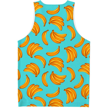 Blue Banana Pattern Print Men's Tank Top