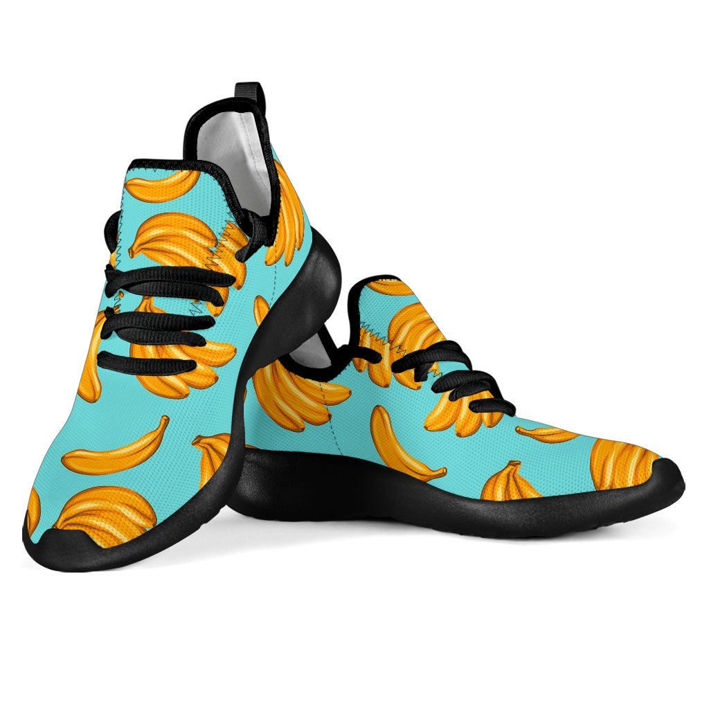 Blue Banana Pattern Print Mesh Knit Shoes GearFrost