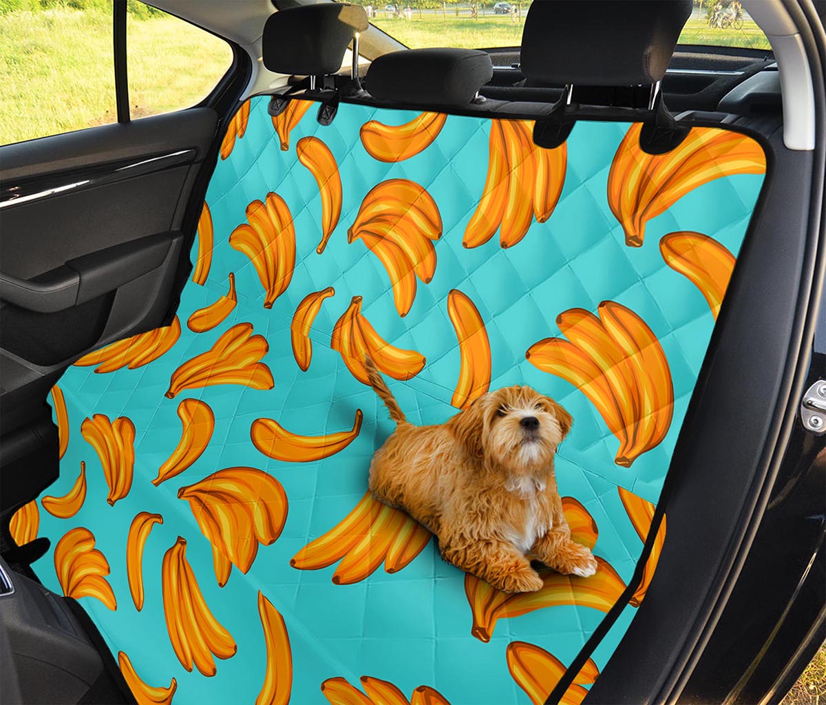 Blue Banana Pattern Print Pet Car Back Seat Cover