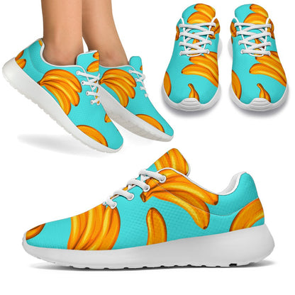 Blue Banana Pattern Print Sport Shoes GearFrost
