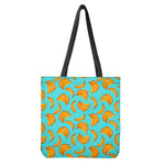 Blue Banana Pattern Print Tote Bag