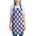 Blue Baseball Pattern Print Apron