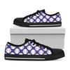 Blue Baseball Pattern Print Black Low Top Shoes