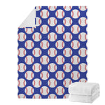 Blue Baseball Pattern Print Blanket