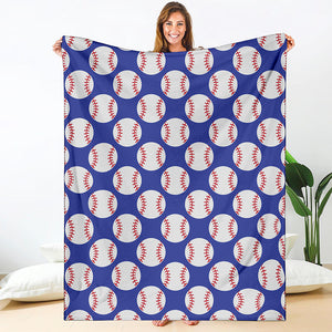 Blue Baseball Pattern Print Blanket