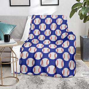 Blue Baseball Pattern Print Blanket