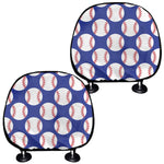 Blue Baseball Pattern Print Car Headrest Covers