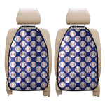 Blue Baseball Pattern Print Car Seat Organizers