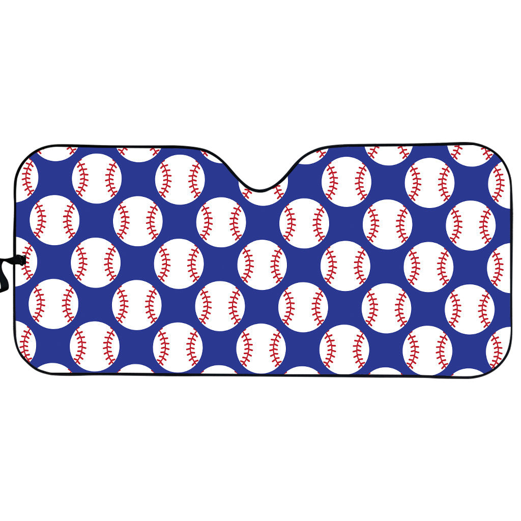 Blue Baseball Pattern Print Car Sun Shade