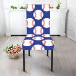 Blue Baseball Pattern Print Dining Chair Slipcover