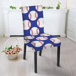 Blue Baseball Pattern Print Dining Chair Slipcover