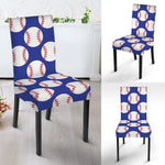 Blue Baseball Pattern Print Dining Chair Slipcover
